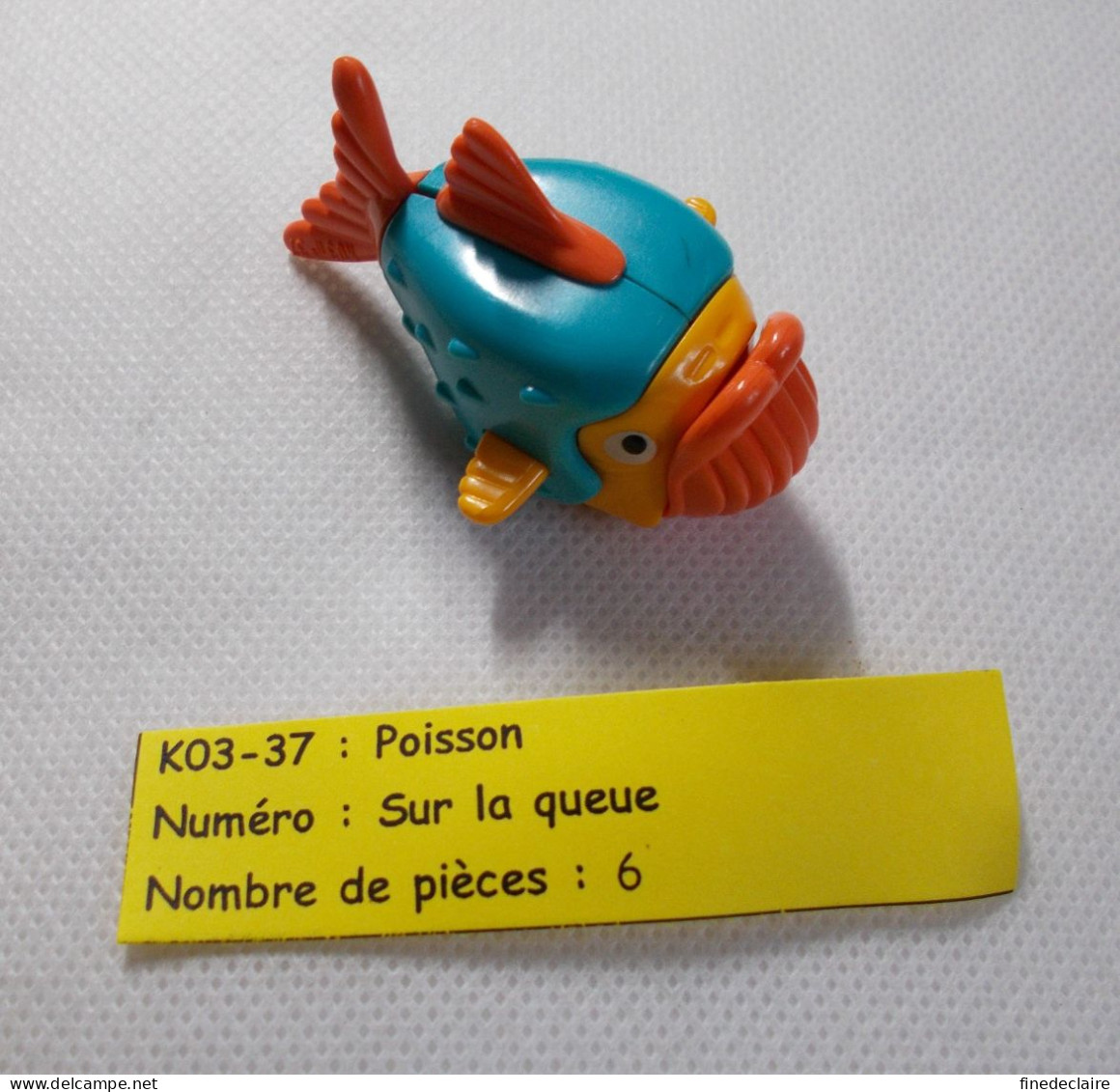 Kinder - Poisson Bleu, Orange Et Jaune Orangé - K03 37 - Sans BPZ - Mountables