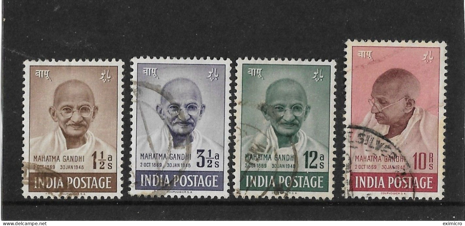 INDIA 1948 GANDHI SET SG 305/308 FINE USED Cat £140 - Oblitérés