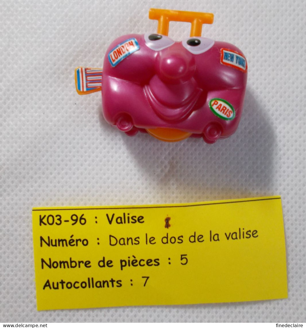 Kinder - Valise Grenat Avec Autocollants London, New-York Et Paris - K03 96 - Sans BPZ - Mountables