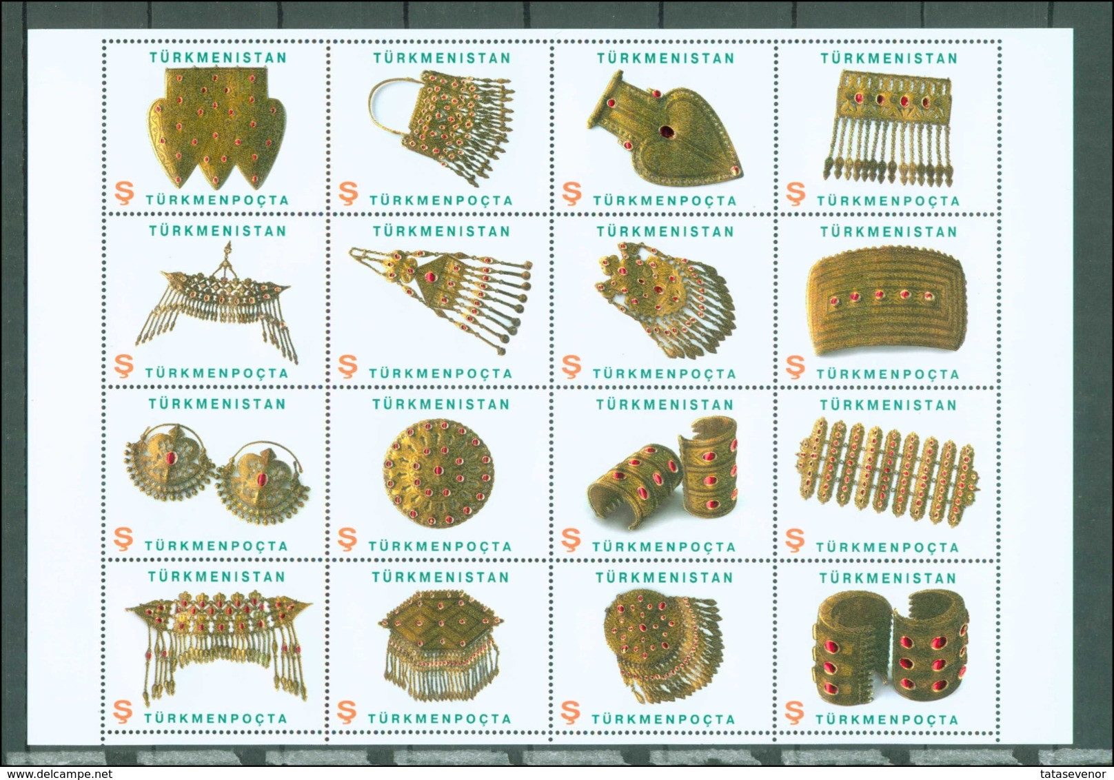 TURKMENISTAN 2L P 2014 Sheetlet Jewelry MNH Art - Turkmenistán