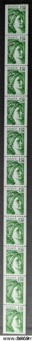 75** Sabine 1.20F N°2103 Roulette De 11 Timbres Avec N° Rouge - Francobolli In Bobina