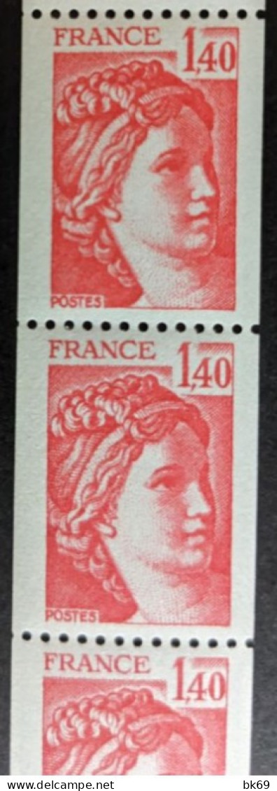 76** Sabine 1.20F N°2104 Roulette De 11 Timbres Avec 2 N° Rouge - Roulettes