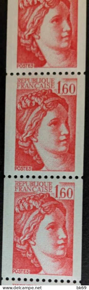 78** Sabine 1.60F N°2158 Roulette De 11 Timbres Avec 2 N° Rouge - Rollen