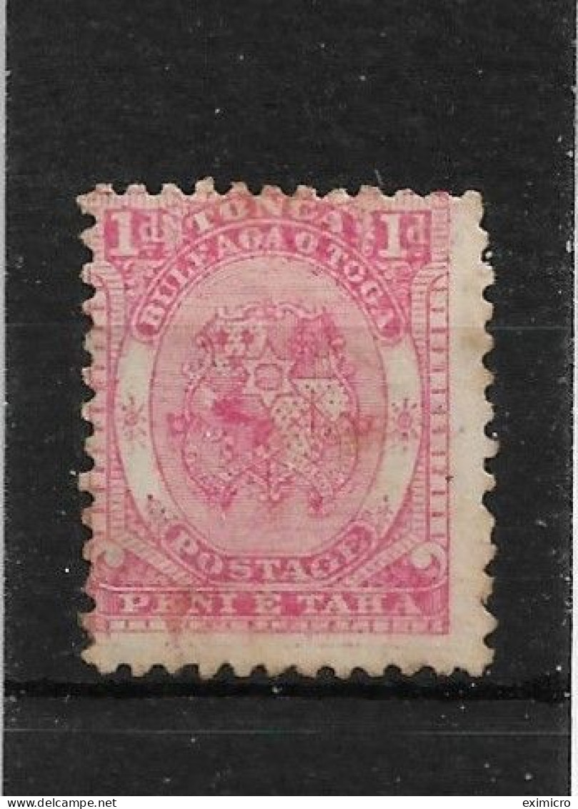 TONGA1892 1d SG 10 FINE LIGHTLY USED Cat £38 - Tonga (...-1970)