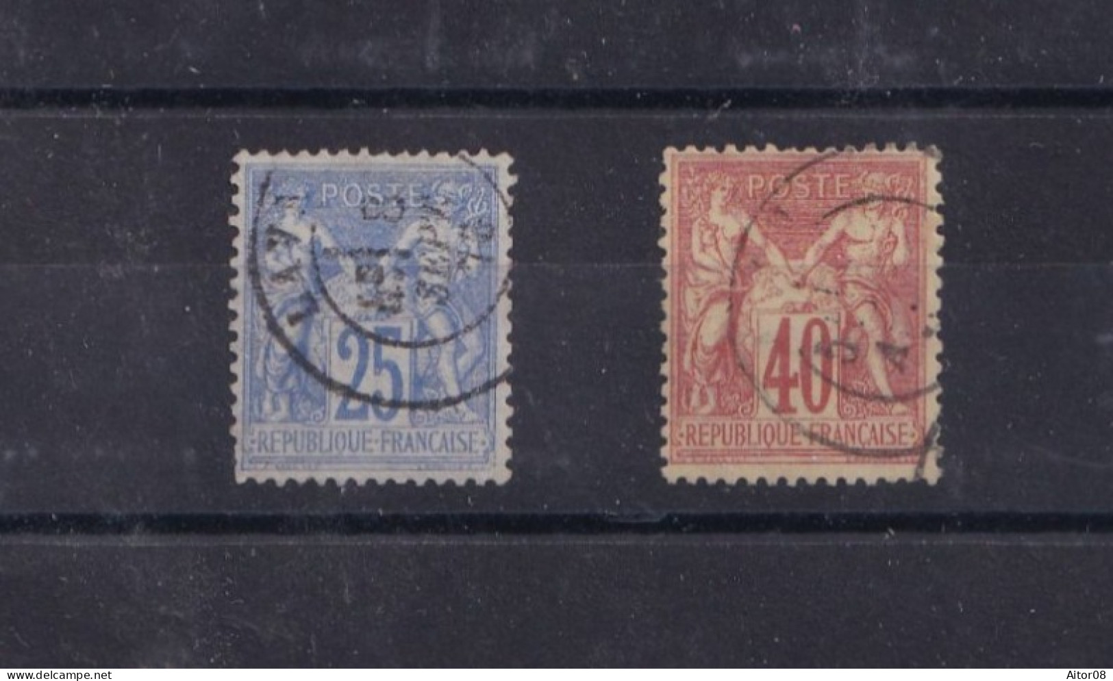 TIMBRES OBLITERES N° 68 ET 70.TYPE 1. COTE 130 EURO. BEL ETAT - 1876-1878 Sage (Tipo I)