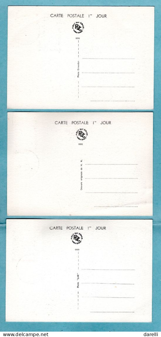 Carte Maximum 1961 - Célébrités 1961 - Du Guesclin, Puget, Coulomb,  Drouot, Daumier,  Apollinaire - YT 1295 à 1300 - 1960-1969