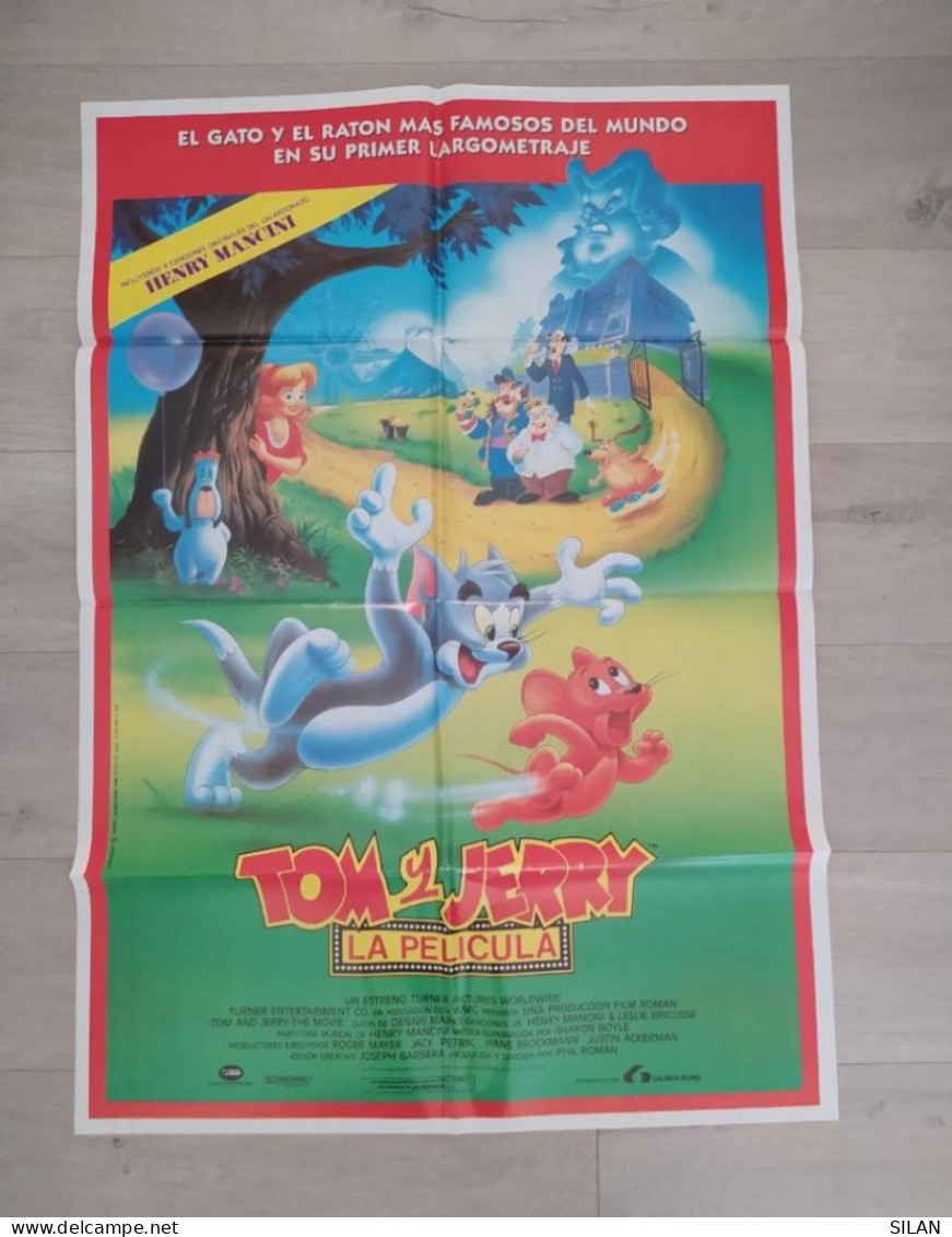 Cartel Original De Cine Del Estreno Tom Y Jerry La Película 1992 Affiche Originale Du Film Pour La Première - Autres Formats