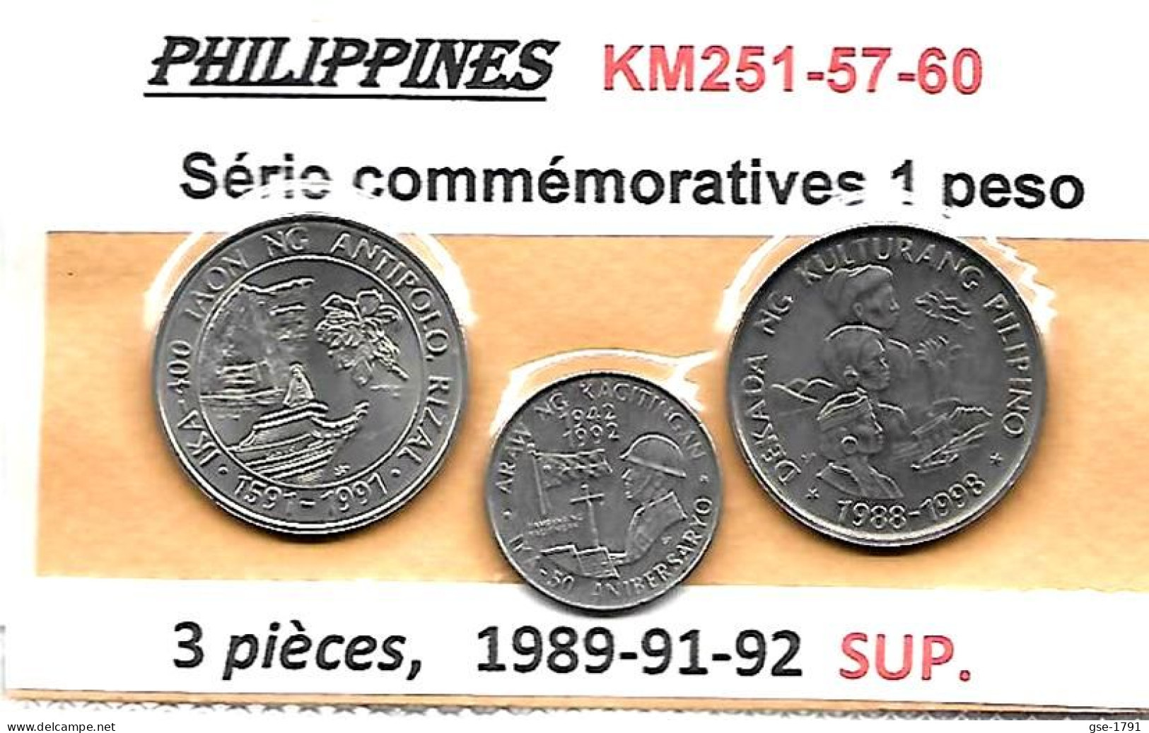 PHILIPPINES  Réforme Coinage, 1 Piso   KM 251-57-60 Série Commémorative De 3 Monnaies  SUP - Filippijnen