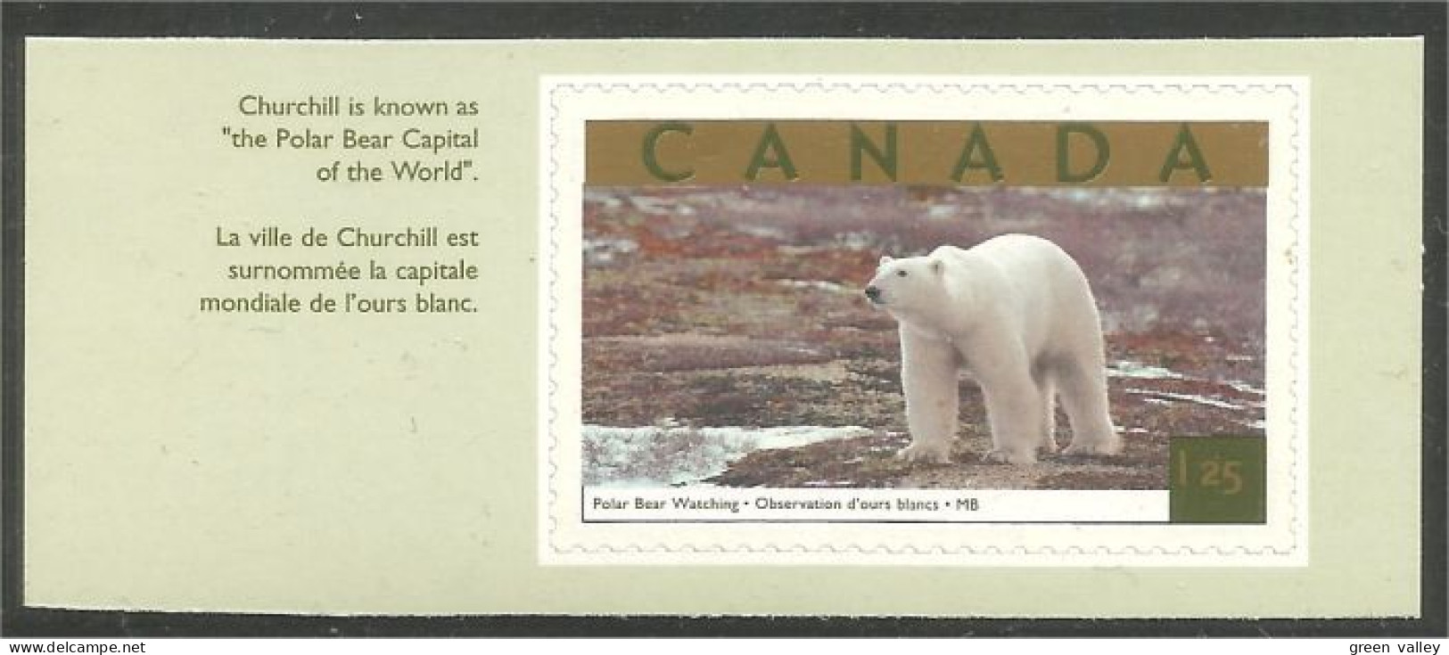 Canada Ours Polaire Polar Bear Churchill Adhesive MNH ** Neuf SC (C19-90bb) - Bears