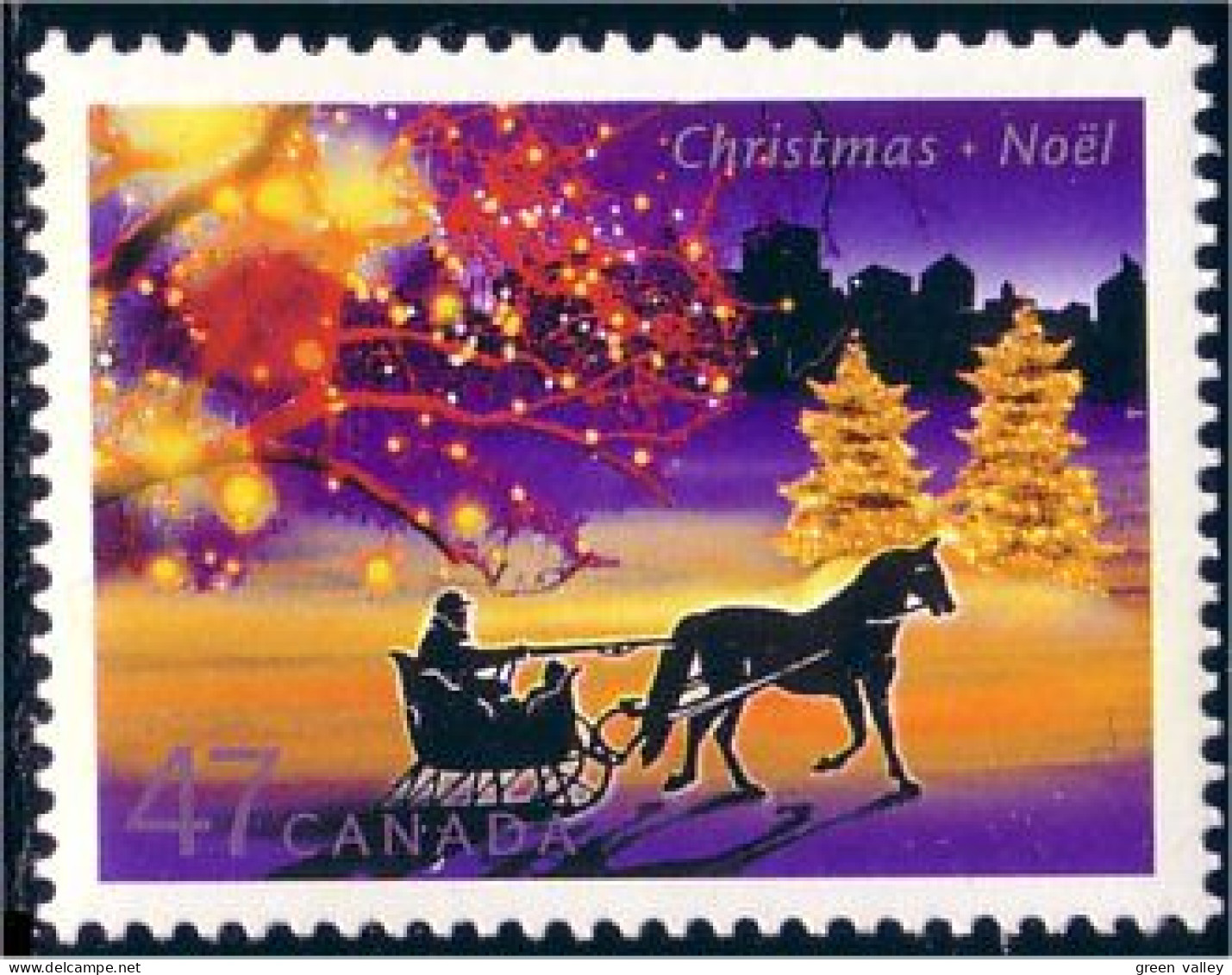 Canada Noel Christmas Horse Sleigh MNH ** Neuf SC (C19-22c) - Pferde