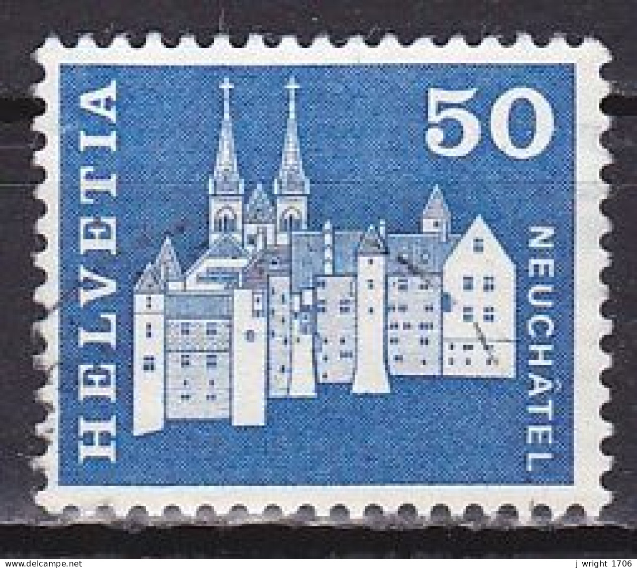 Switzerland, 1968, Monuments/Neuchâtel, 50c, USED - Used Stamps