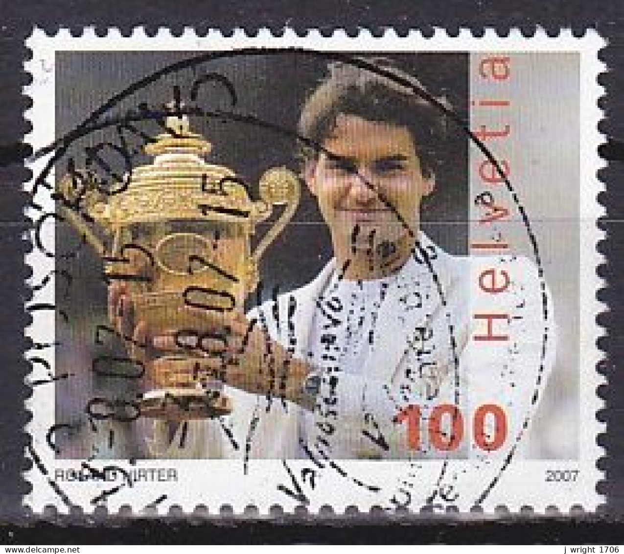 Switzerland, 2007, Roger Federer, 100c, USED - Oblitérés