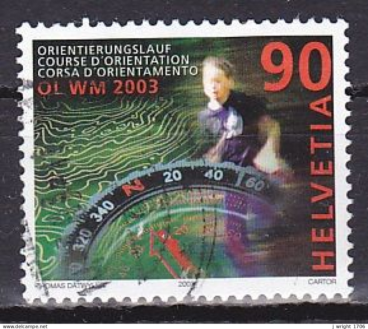 Switzerland, 2003, World Orienteering Championships, 90c, USED - Oblitérés