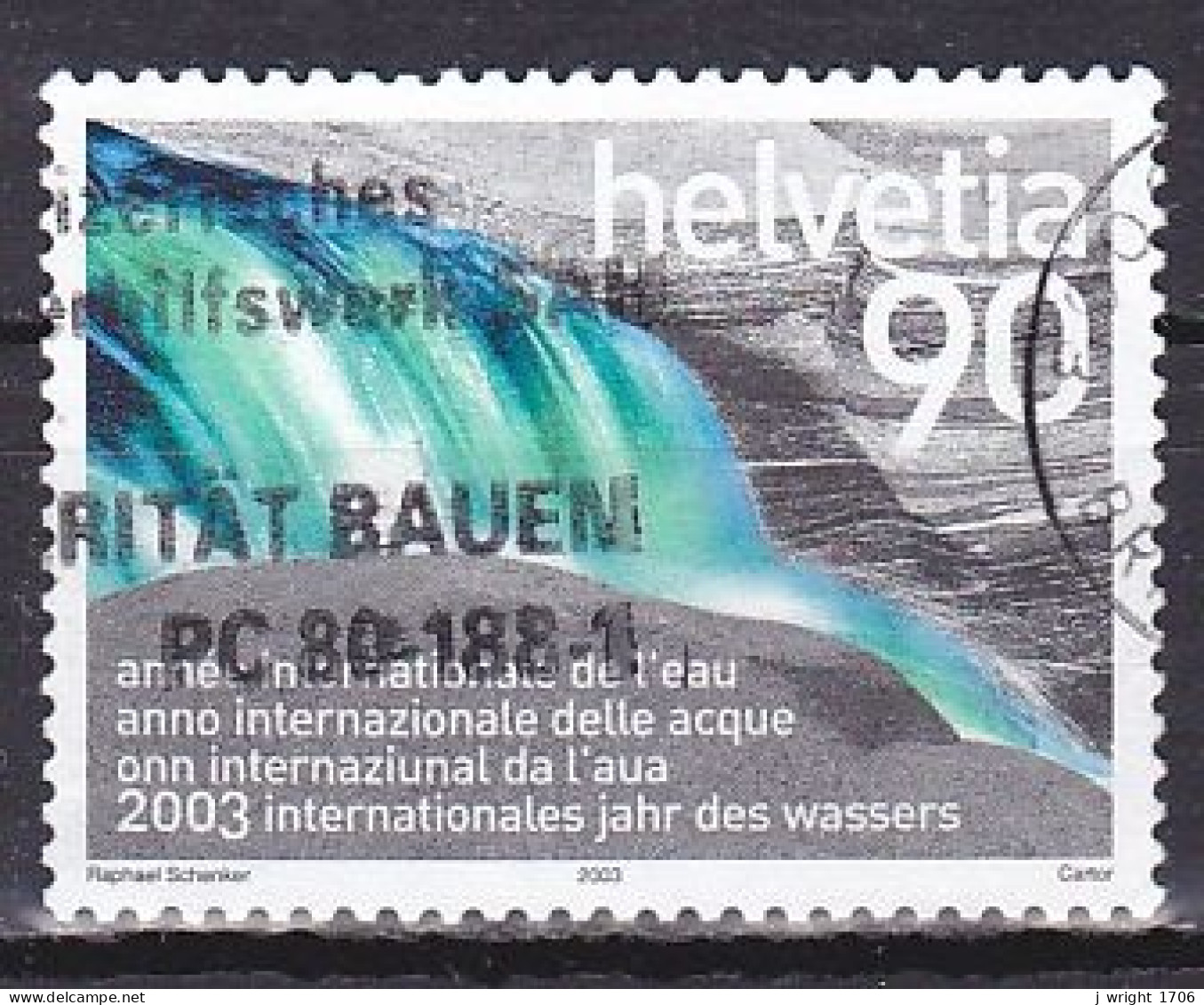 Switzerland, 2003, International Year Of Water, 90c, USED - Oblitérés