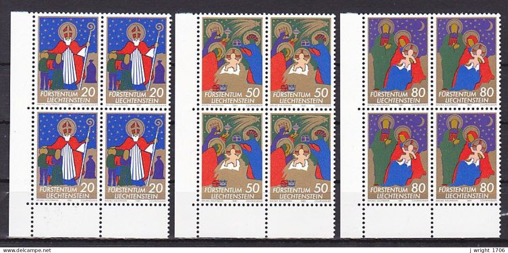 Liechtenstein, 1981, Christmas, Block Set, MNH - Blocs & Feuillets