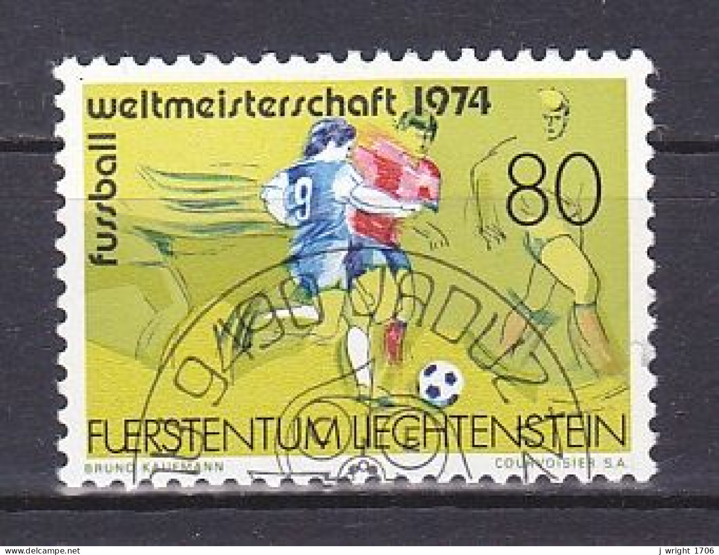 Liechtenstein, 1974, World Cup Football Championships, 80rp, CTO - Oblitérés