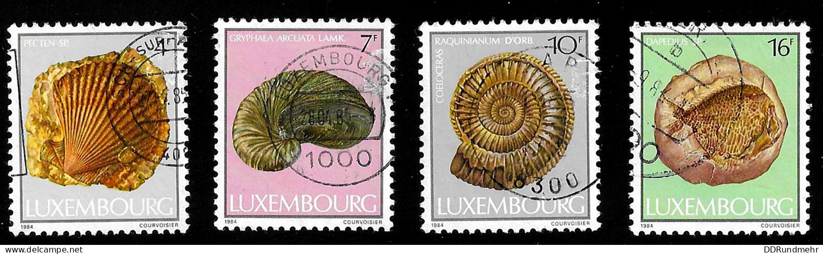 1984 Fossils  Michel LU 1107 - 1110 Stamp Number LU 714 -717 Yvert Et Tellier LU 1057 - 1060 Used - Oblitérés