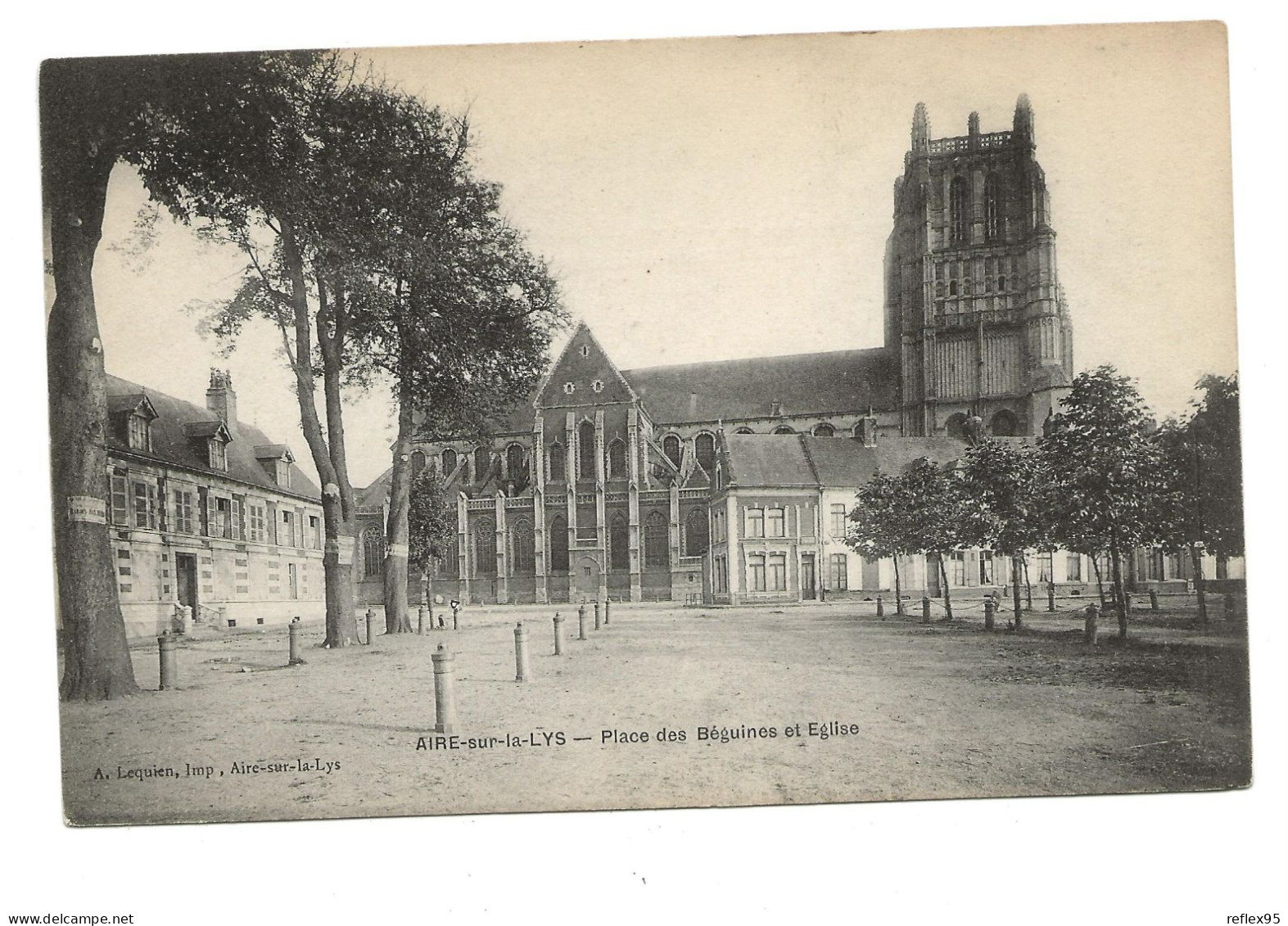 AIRE SUR LA LYS - Place Des Béguines Et Eglise - Aire Sur La Lys