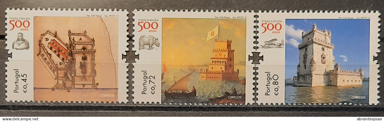 2015 - Portugal - MNH - Tower Of Belem - 500 Years - 3 Stamps - Ongebruikt