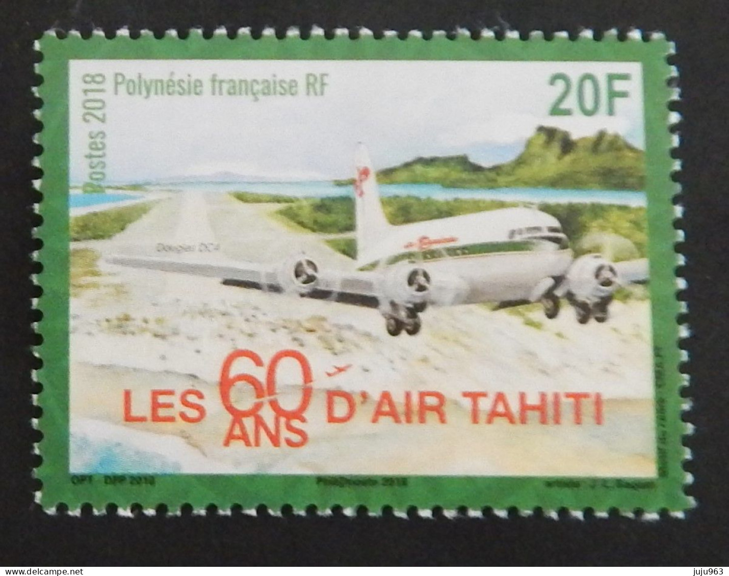POLYNESIE FRANCAISE  YT 1177 NEUF**MNH "LES 60 ANS D'AIR HAITI" ANNÉE 2018 - Unused Stamps
