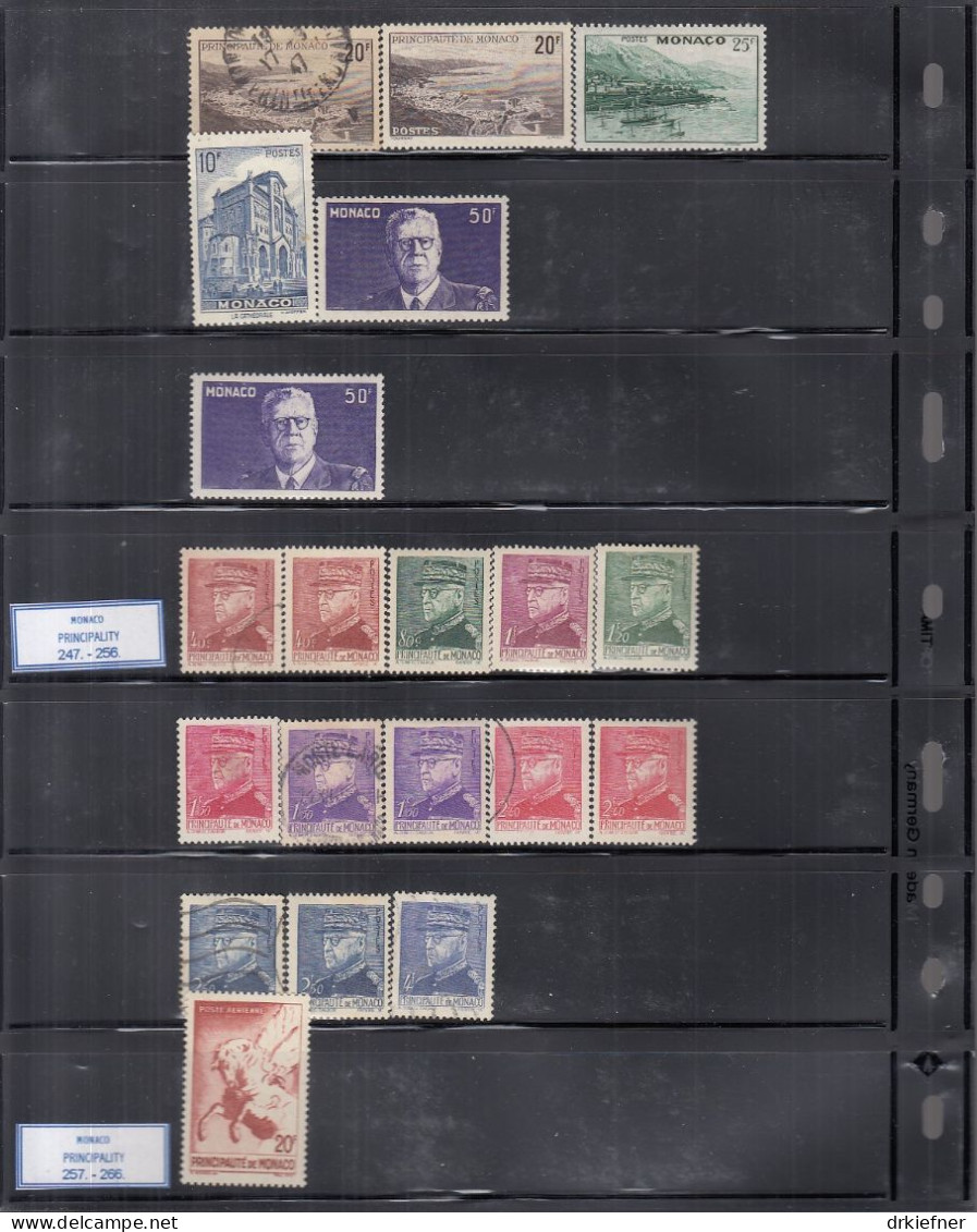 MONACO  Aus 244-270, 20 Marken, Gestempelt, Auch Ungebraucht *, 1940-1942 - Oblitérés