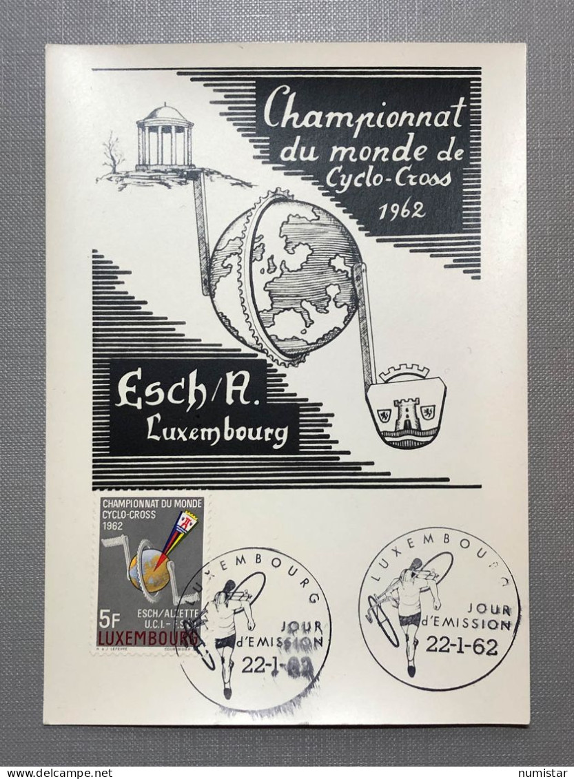 Championnat Du Monde Cyclo-Cross 1962 Esch/Alzette , Luxembourg , Jour D'Emission 22-1-62 - Cartes Maximum