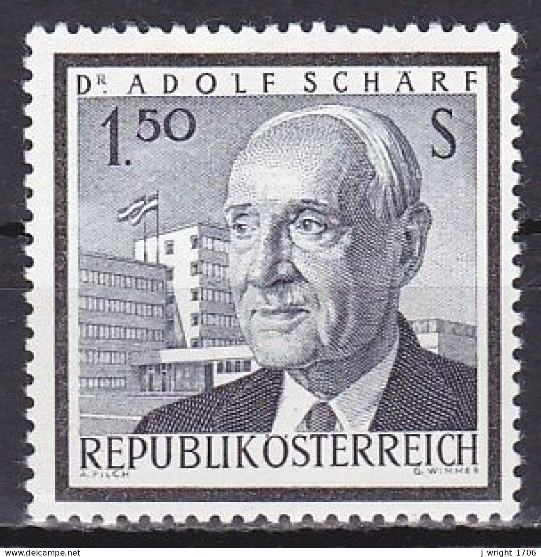 Austria, 1965, Pres. Adolf Schärf, 1.50s, MNH - Ungebraucht