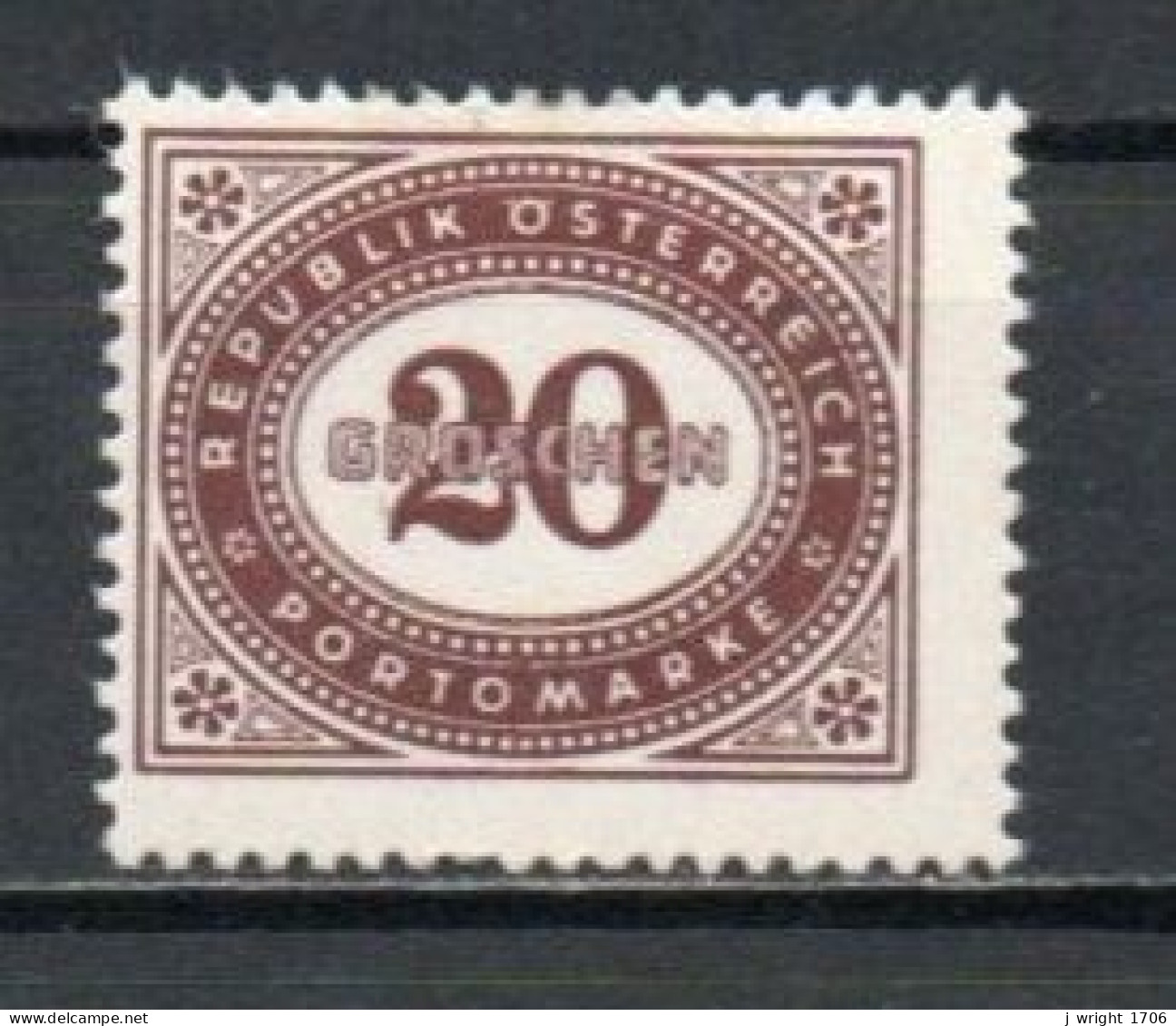 Austria, 1947, Numeral In Oval Frame, 20g, MH - Portomarken