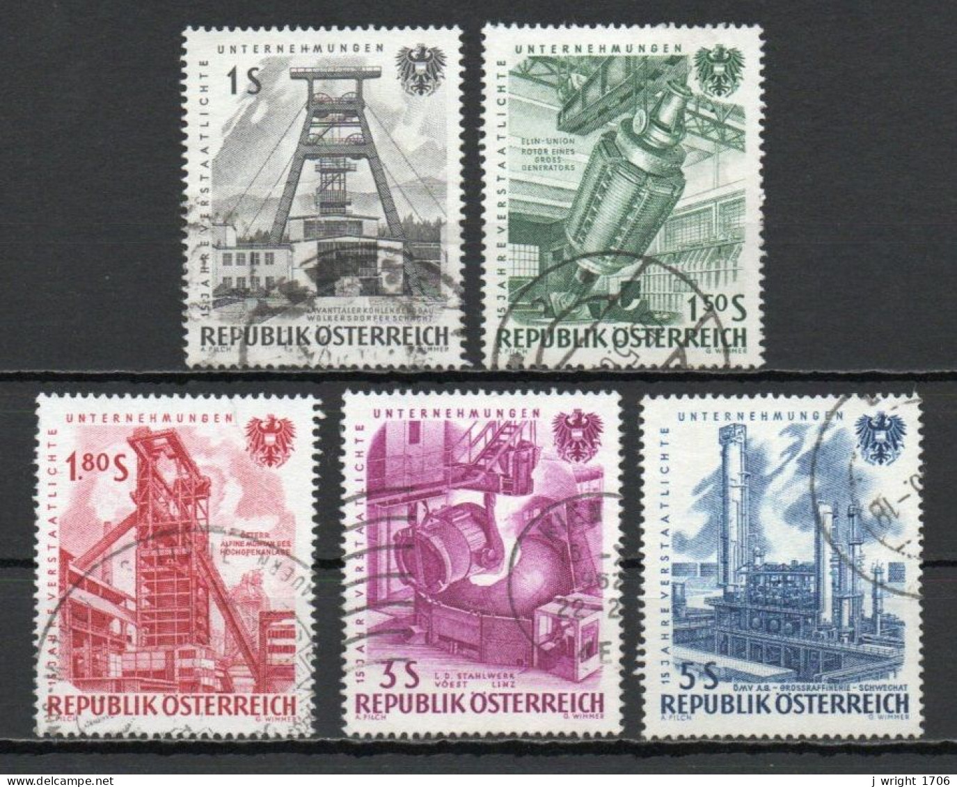 Austria, 1961, Nationalized Industry 15th Anniv, Set, USED - Used Stamps