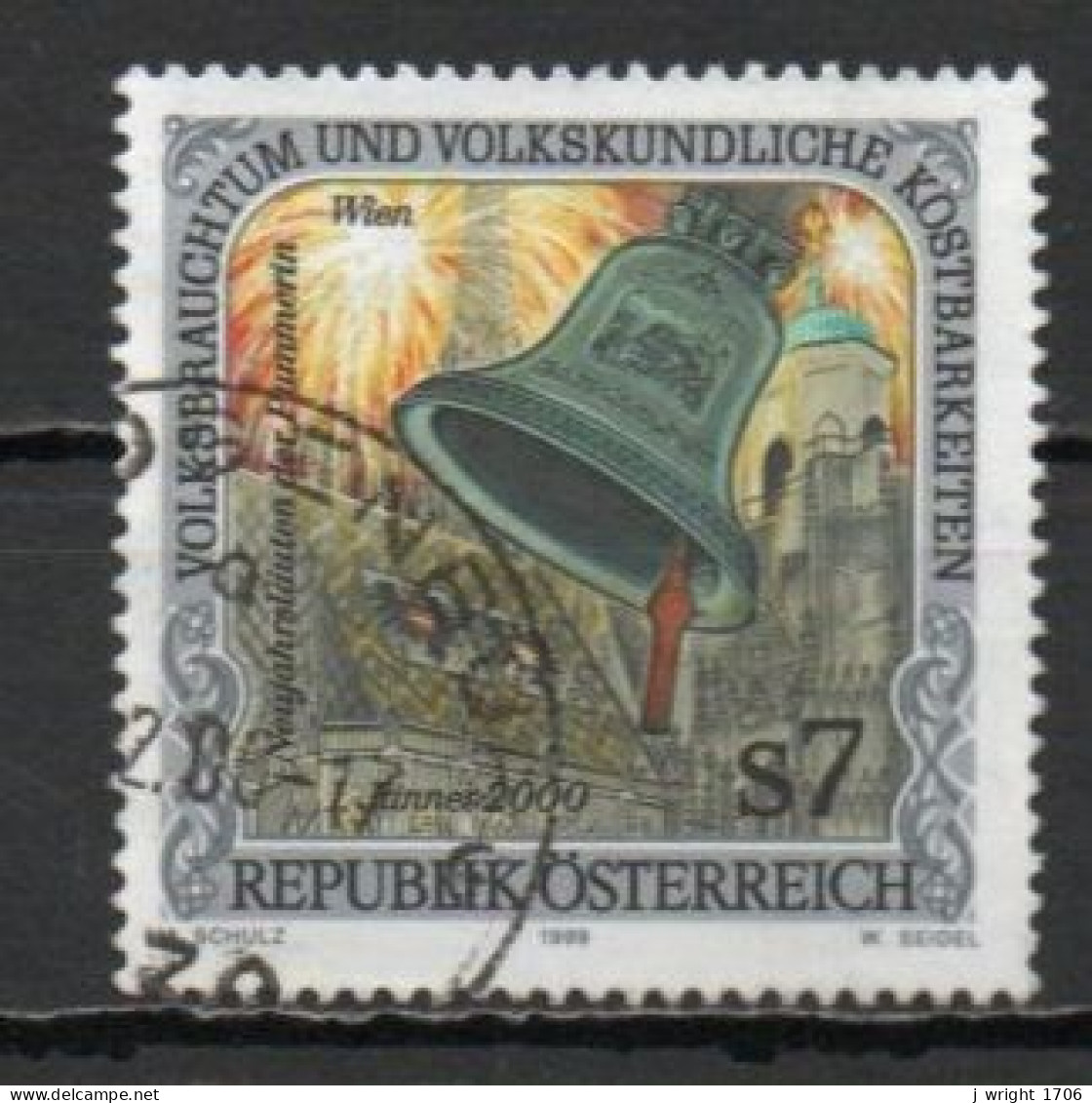 Austria, 1999, Folk Festivals/Pummerin Bekk, 7s, USED - Oblitérés