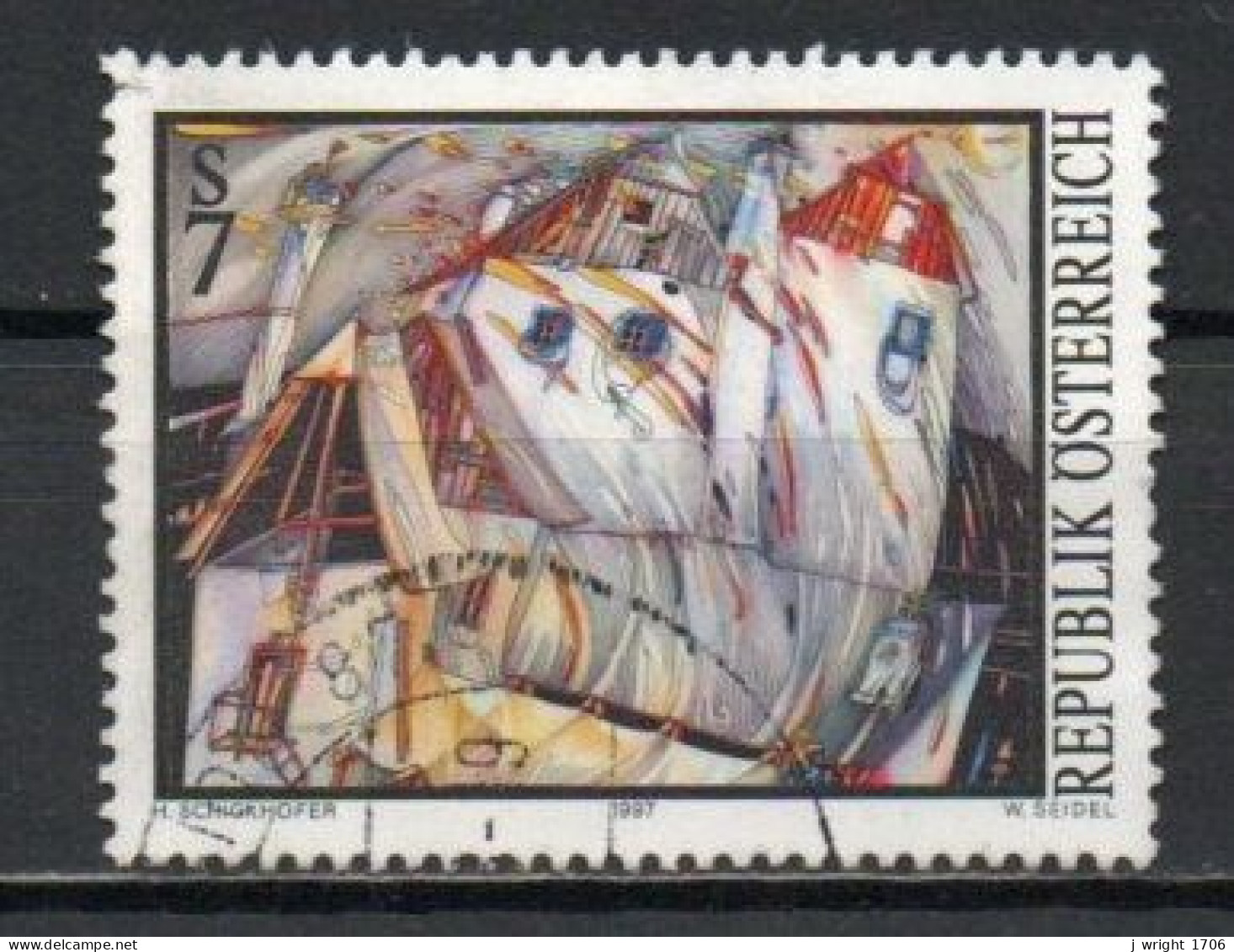 Austria, 1997, Modern Art/House In Wind, 7s, USED - Gebraucht