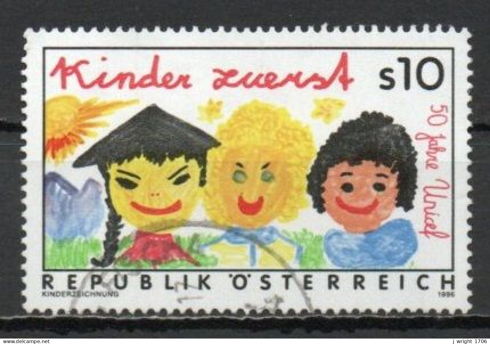 Austria, 1996, UNICEF 50th Anniv, 10s, USED - Used Stamps