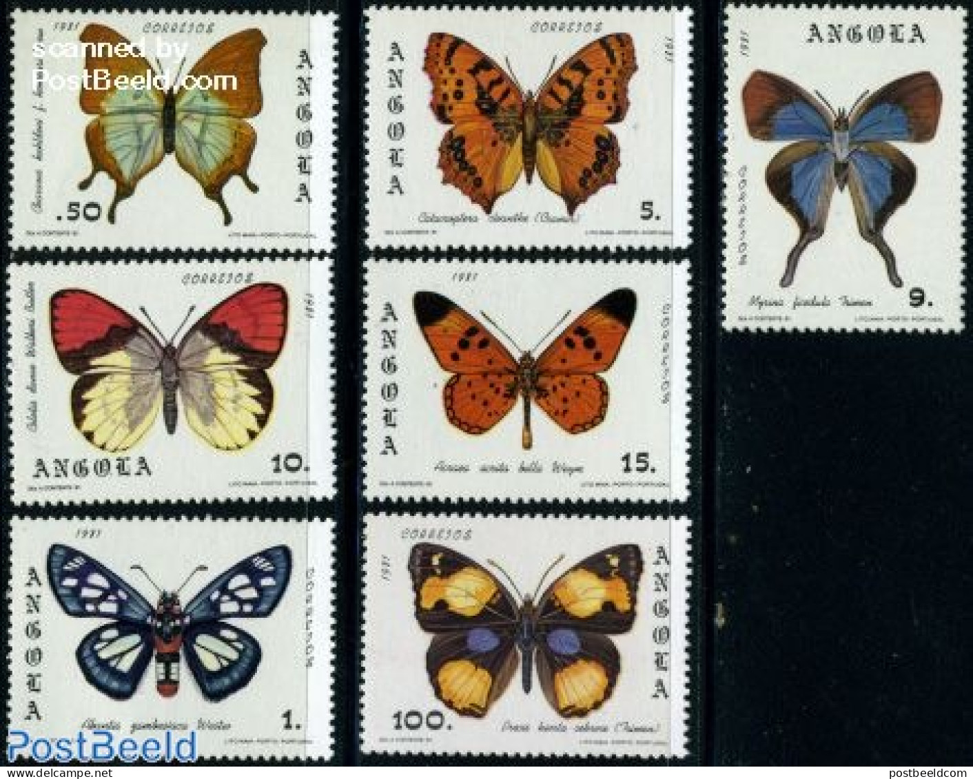 Angola 1981 Butterflies 7v, Mint NH, Nature - Butterflies - Angola