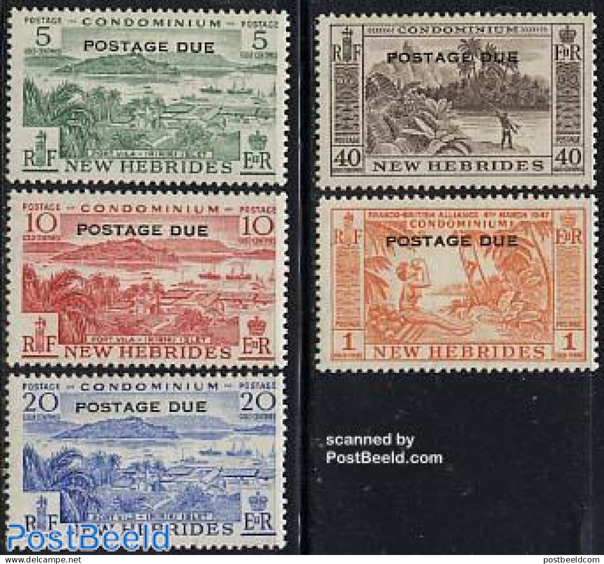 New Hebrides 1957 Postage Due 5v E, Mint NH - Autres & Non Classés