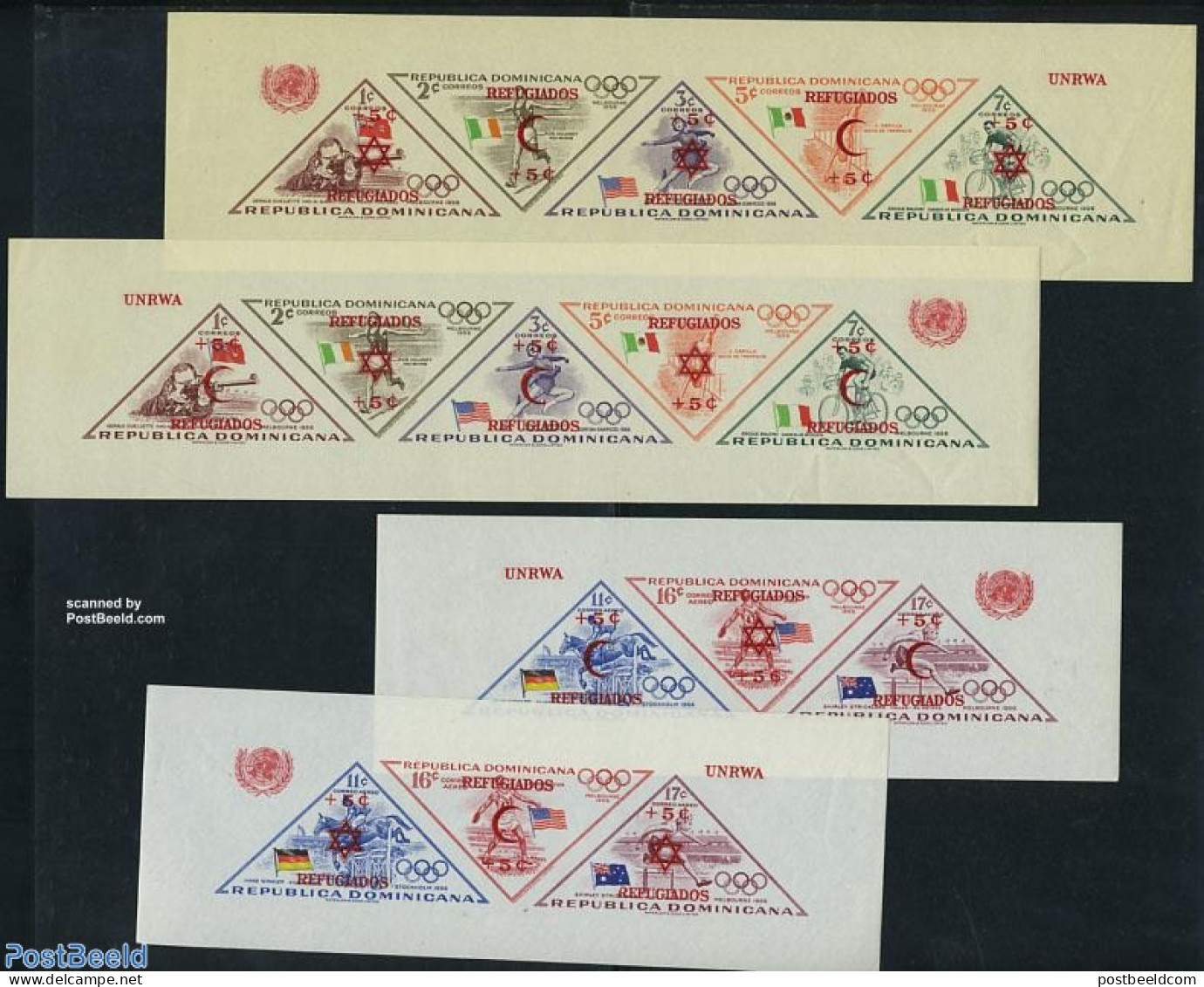 Dominican Republic 1958 Overprints 4 S/s Imperforated, Mint NH, Health - History - Nature - Sport - Red Cross - Refuge.. - Red Cross