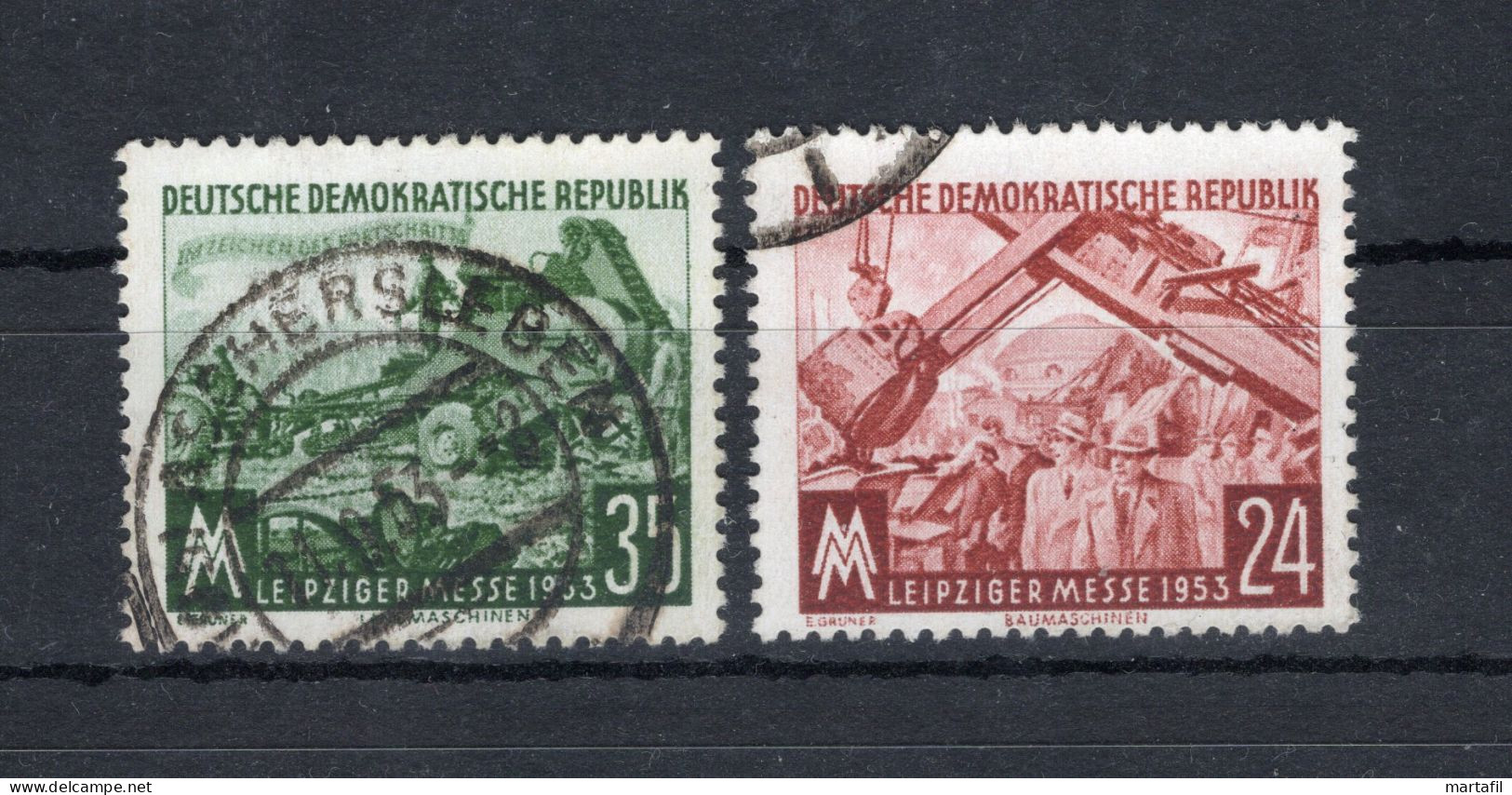 1953 DDR SET USATO 380/381 Fiera Autunnale Di Lipsia - Usati