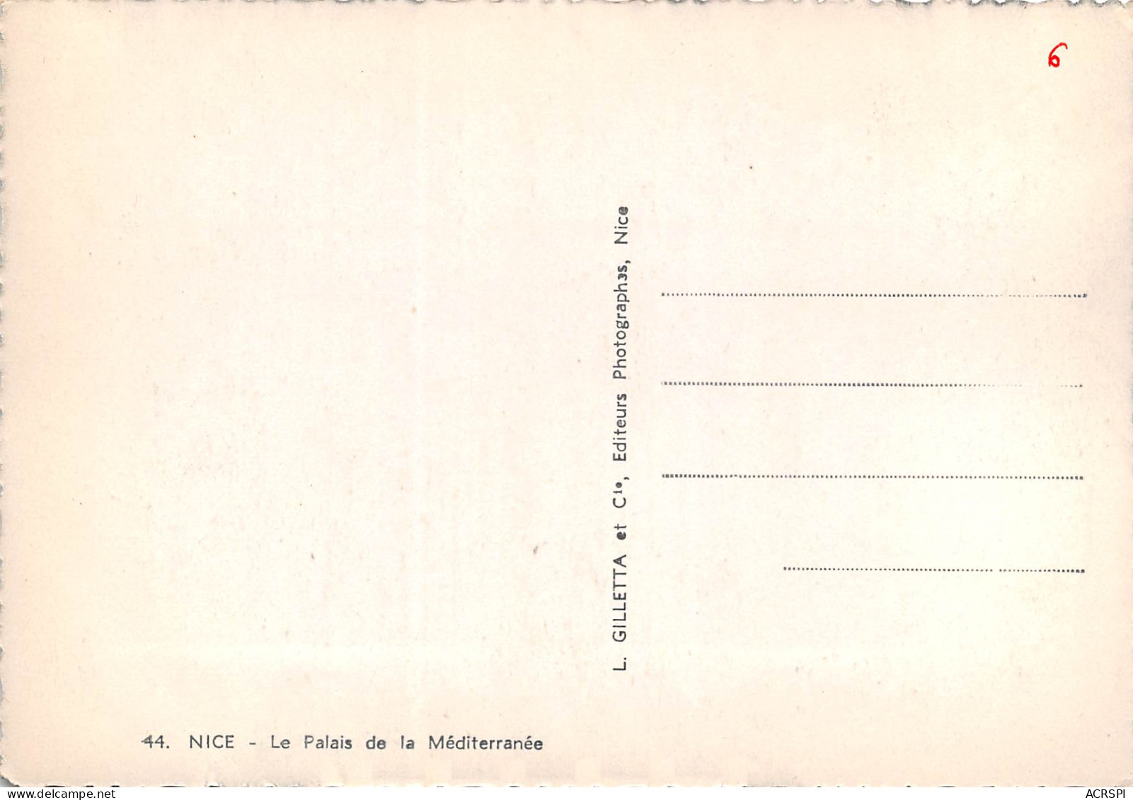 NICE Le Palais De La Mediterranée   14 (scan Recto Verso)MG2886VIC - Monumentos, Edificios