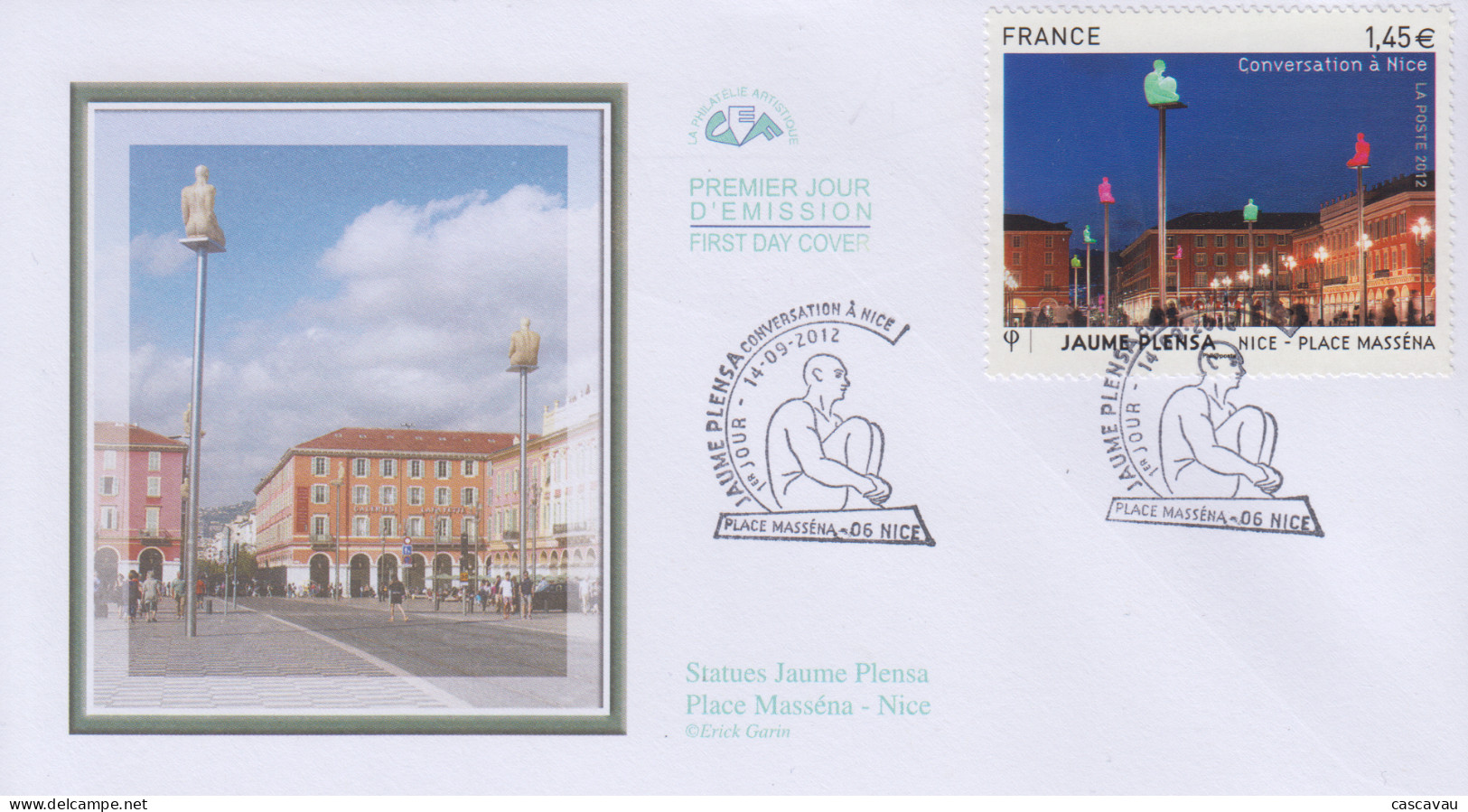 Enveloppe   FDC   1er  Jour    FRANCE   Oeuvre  De  Jaume   PLENSA     NICE   2012 - 2010-2019