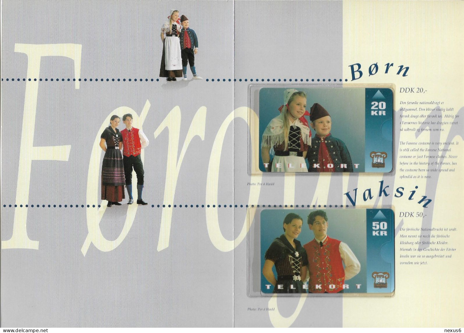 Faroe - Færøske Folkedragter, National Costumes (Set 2 Magnetic Cards), 5.000ex, Mint With Folder - Féroé (Iles)