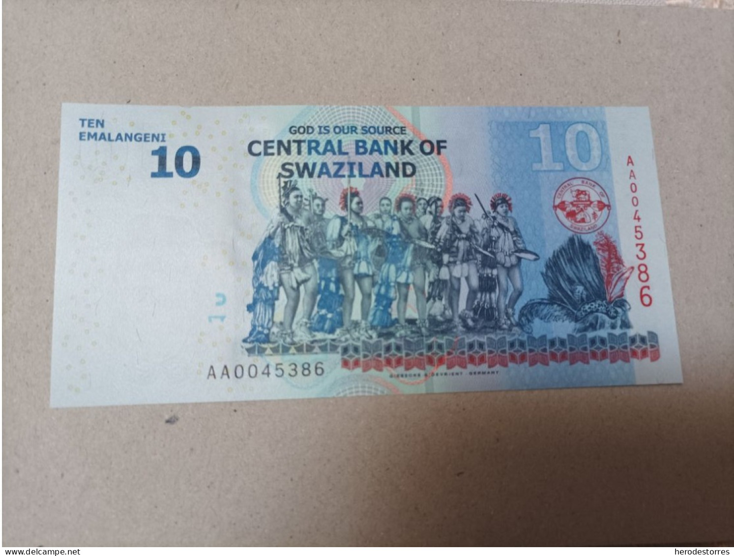 Billete Swaziland, 20 Emalangeni, Serie AA0045386, Año 2010, UNC - Swaziland