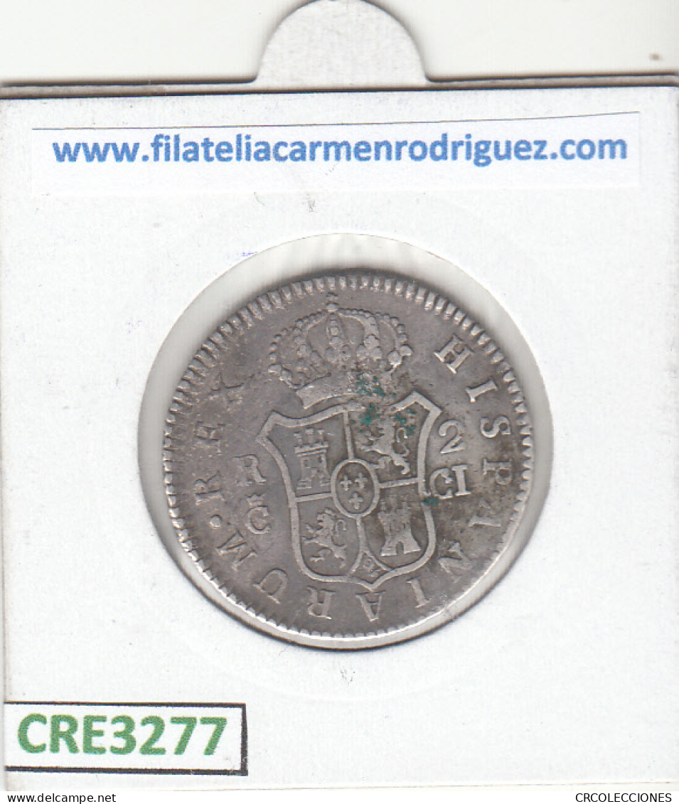 CRE3277 MONEDA ESPAÑA FERNANDO VII 2 REALES 1819 CADIZ PLATA MBC - Andere & Zonder Classificatie