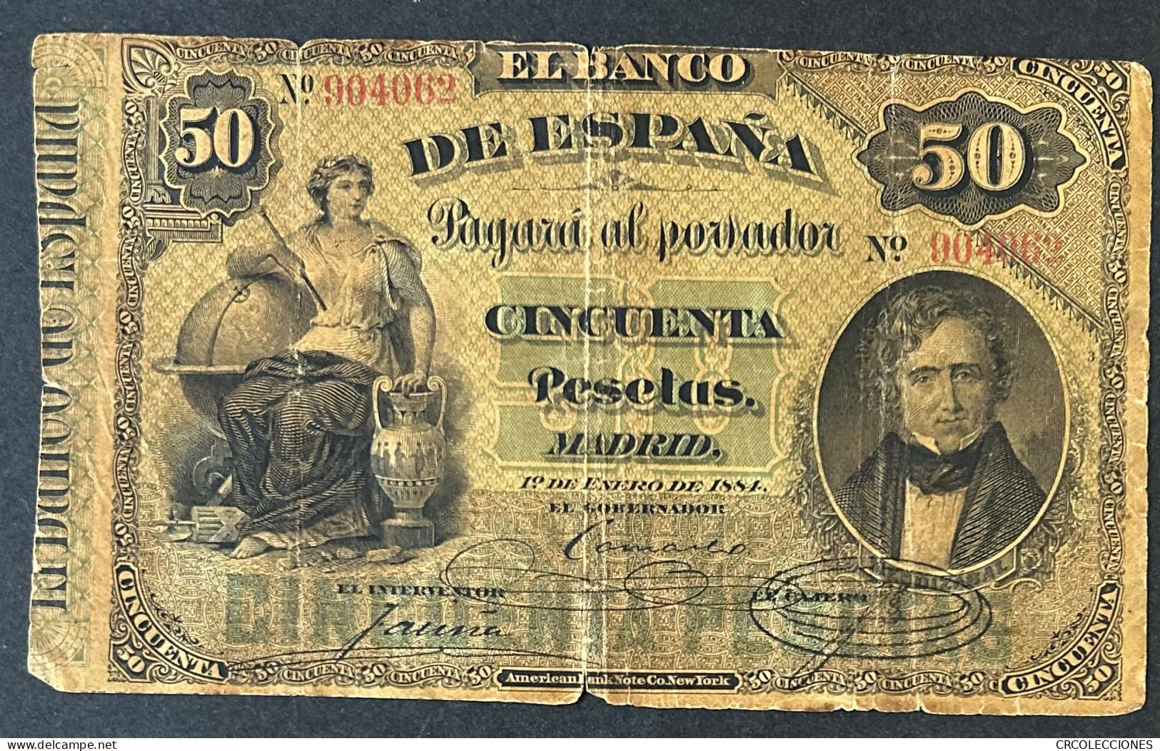 CRBS1178 BILLETE ESPAÑA CLASICO 50 PESETAS 1884 MC - Otros & Sin Clasificación