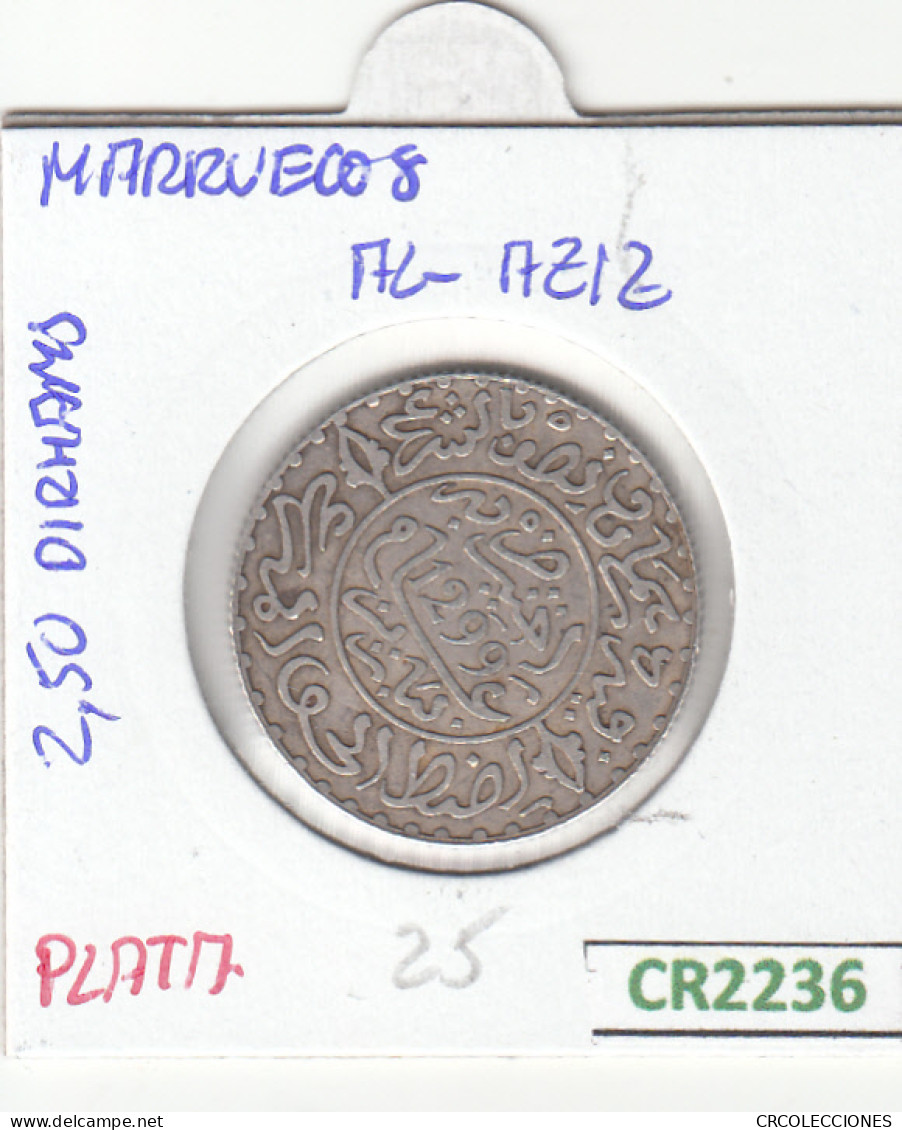 CR2236 MONEDA MARRUECOS 2,5 DIRHAMNS PLATA 1299 MBC - Sonstige – Afrika