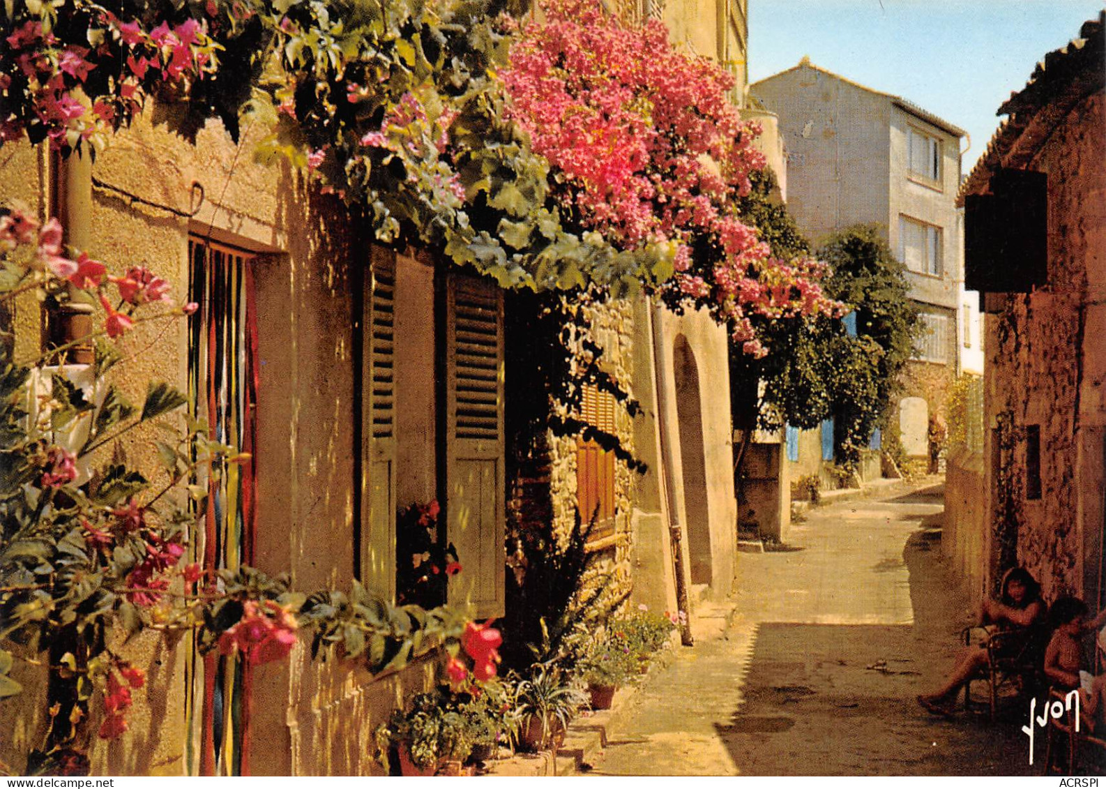 BORMES-LES-MIMOSAS   Une Rue Fleurie         2 (scan Recto Verso)MH2987 - Bormes-les-Mimosas