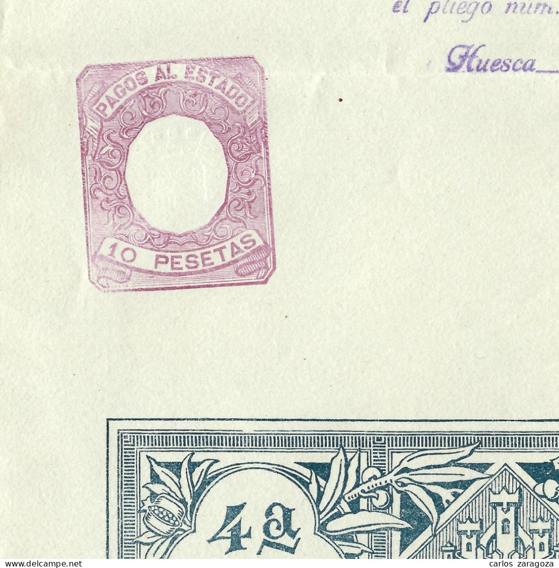 ESPAÑA 1937 República—PAGOS AL ESTADO 10 Ptas—Timbre Del Estado—Timbrología Fiscal. Guerra Civil - Revenue Stamps