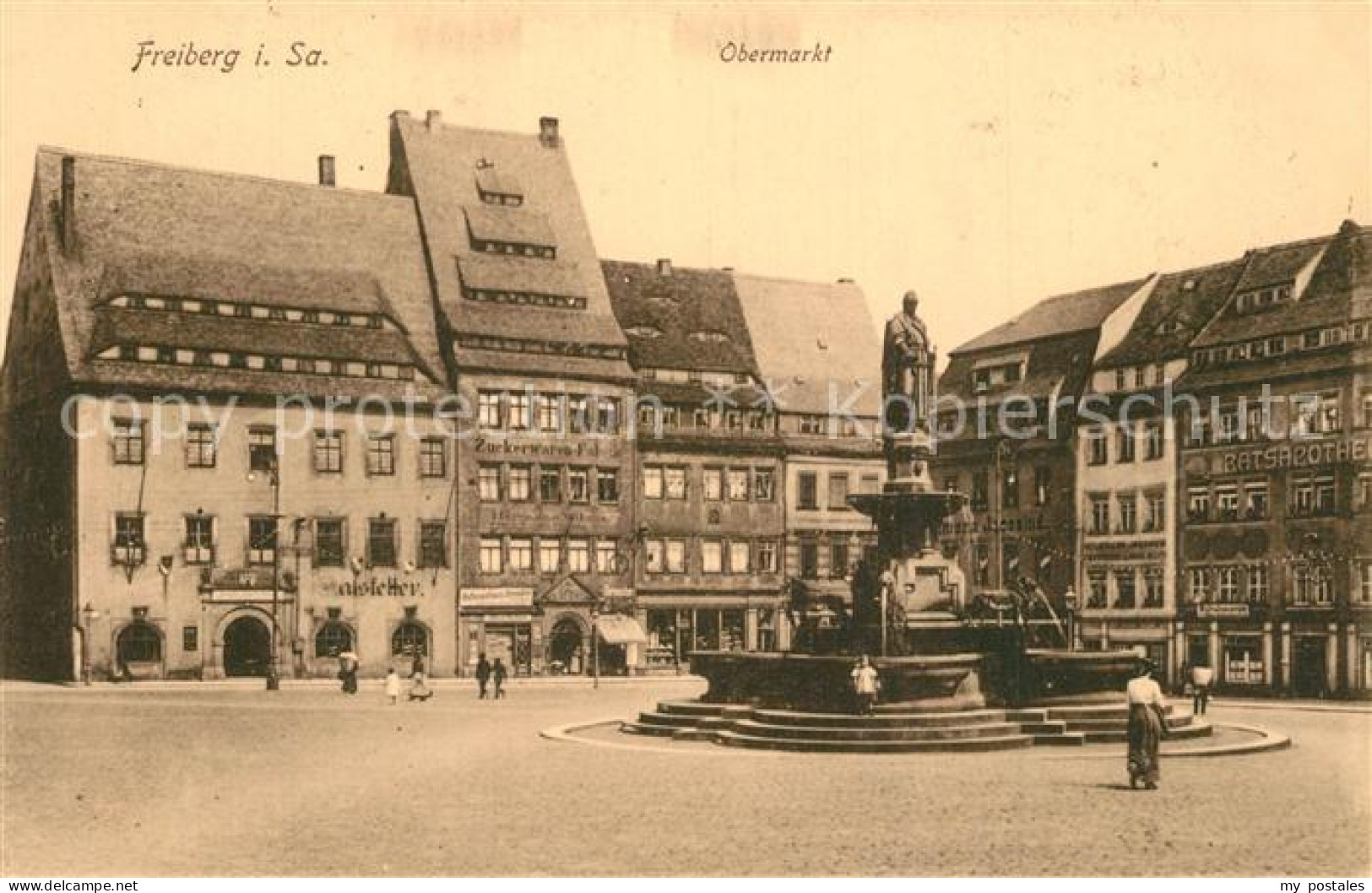 73373138 Freiberg Sachsen Obermarkt Brunnen Feldpost Freiberg Sachsen - Freiberg (Sachsen)