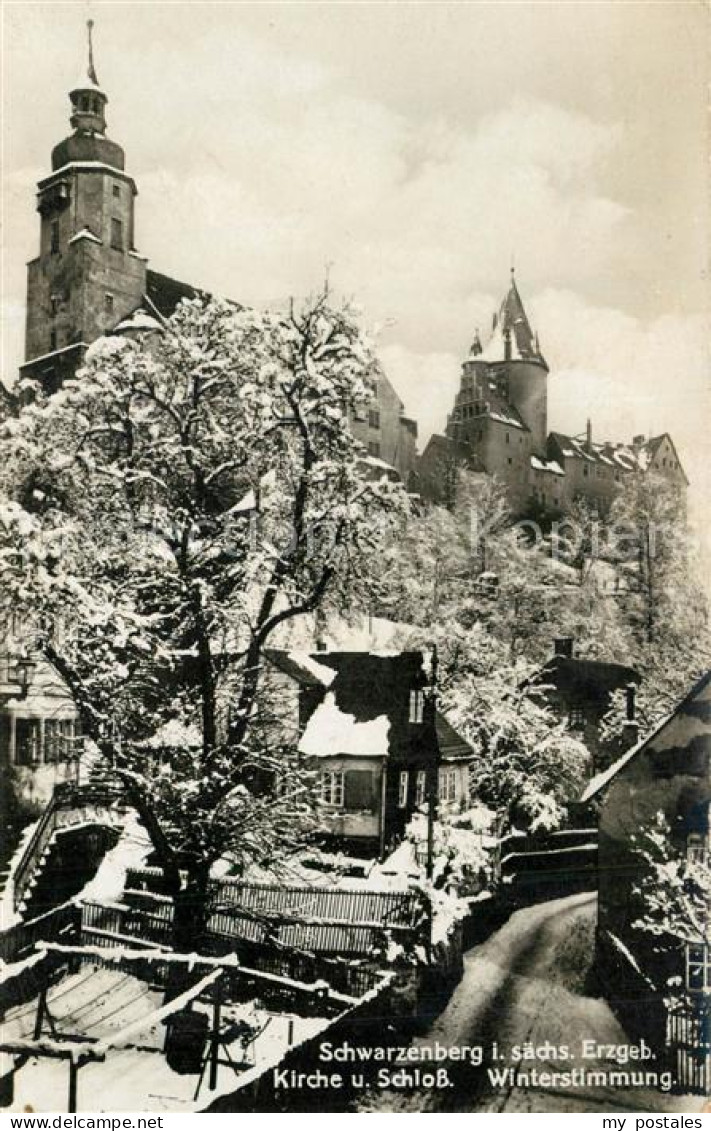 73372861 Schwarzenberg Erzgebirge Kirche Und Schloss Winterstimmung Schwarzenber - Schwarzenberg (Erzgeb.)