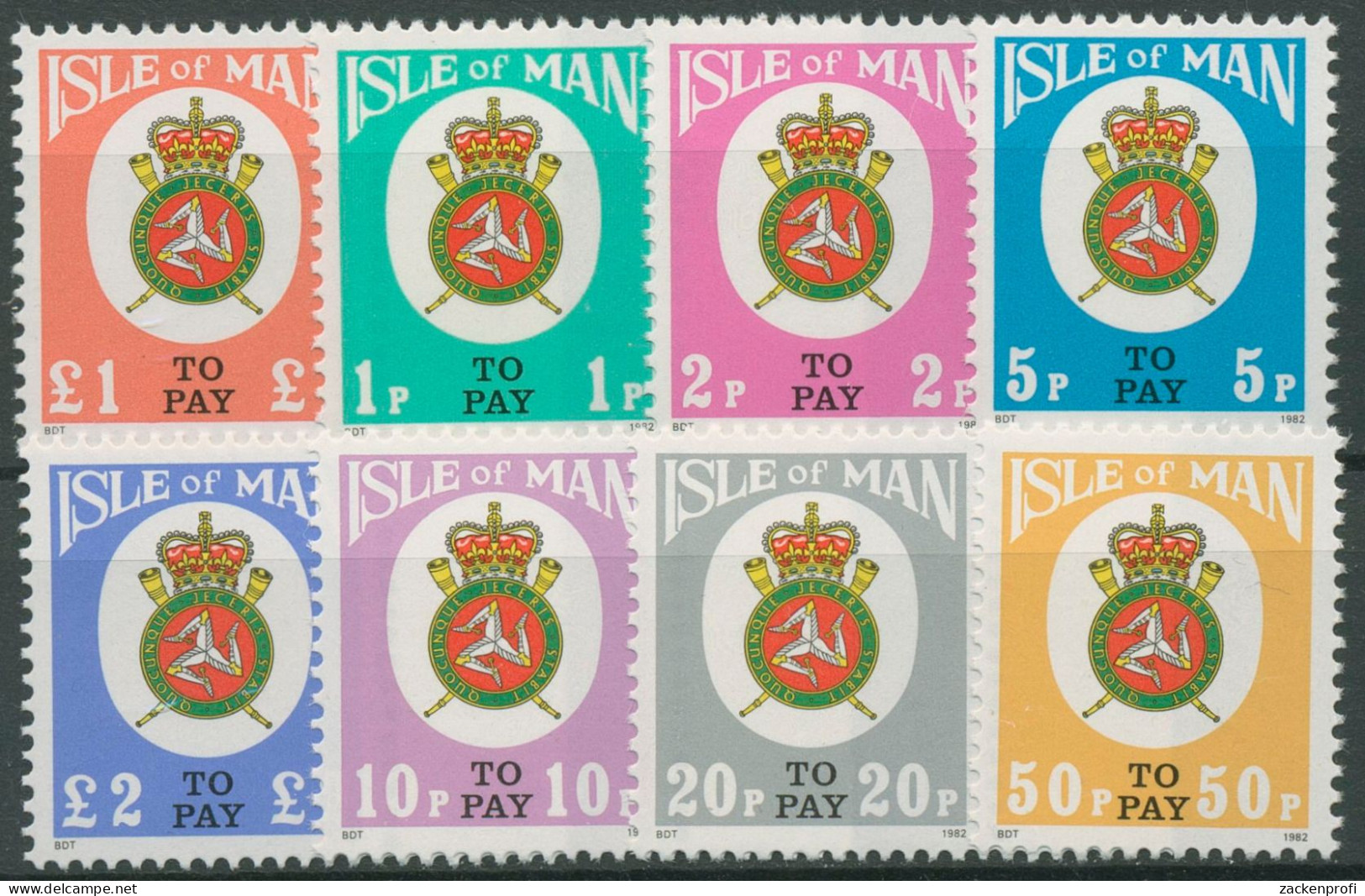 Isle Of Man Portomarken 1982 Landeswappen P 17/24 Postfrisch - Postage Due