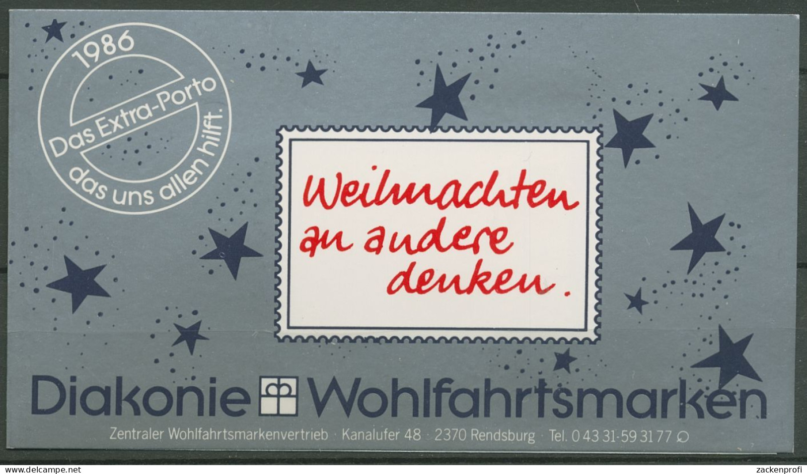 Berlin Diakonie 1986 Weihnachten Markenheftchen (769) MH W 3 Postfrisch (C60279) - Markenheftchen