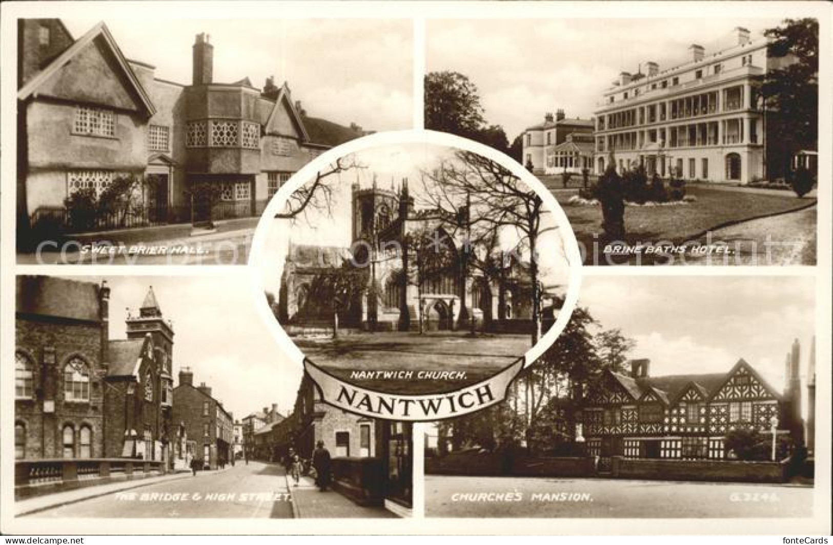 11732517 Nantwich Sweet Brier Hall Hotel Bridge High Street Church Valentine's P - Other & Unclassified